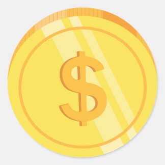 Munten van gouden dollars ronde sticker
