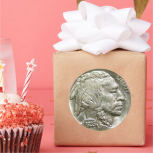  Munten Verzamelaars Indian Head Zilveren Nikkel Ronde Sticker