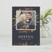 Munter Groen | Bewerkbare Kleuren Platte Foto Feestdagenkaart (Staand voorkant)