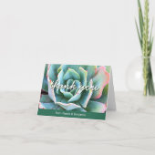 Muntgroen cactus foto script monogram naam vet bedankkaart (Voorkant)