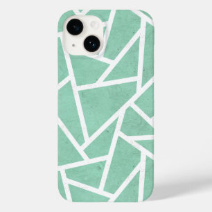 Muntgroen en wit mozaïekpatroon Case-Mate iPhone 14 hoesje