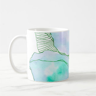 Muntgroen Lavendel Aquarel Botanische Bladeren Koffiemok