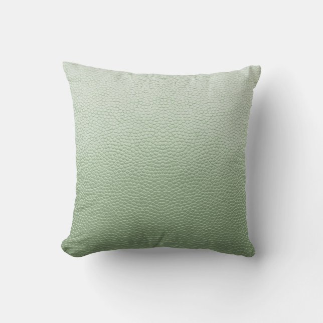 Muntgroen Leer Kussen (Voorkant)