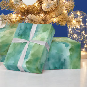 Muntgroene Abstracte Kerst Cadeaupapier