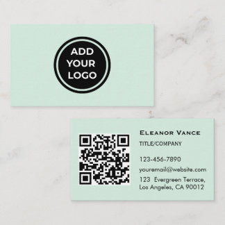 Muntgroene AddLogo Visitekaartje met QR-code