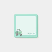 Muntgroene Cartoon Auto Post-it® Notes (Voorkant)