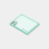 Muntgroene Cartoon Auto Post-it® Notes (Schuin)