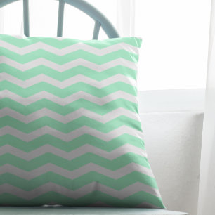 Muntgroene Chevron Kussen
