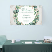 Muntgroene en saliegroene Eucalyptus Bruidsdouche Spandoek (Beurs)