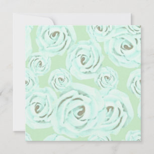 Muntgroene en turquoise roze uitnodiging