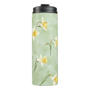 Muntgroene Gele Witte Narcis Bloemen Verjaardag Thermosbeker