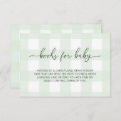 Muntgroene Gingham Boeken Verzoek Insteekkaart Kaart (Voorkant / Achterkant)