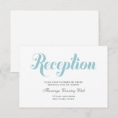 Muntgroene Huwelijksontvangstkaart Kaart (Voorkant / Achterkant)