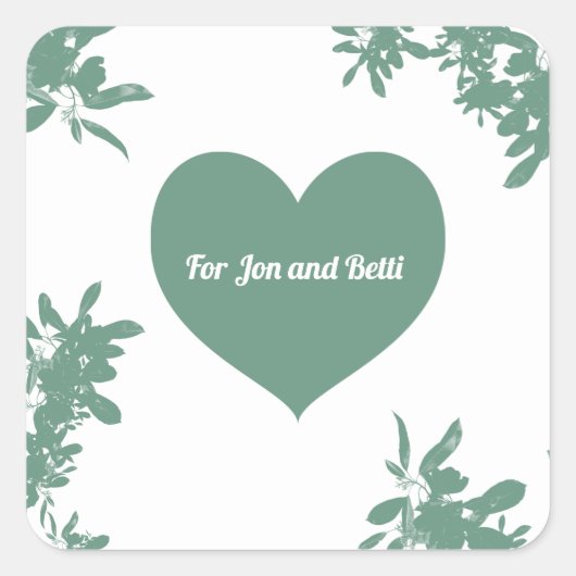Muntgroene klimop  vierkante sticker (Voorkant)
