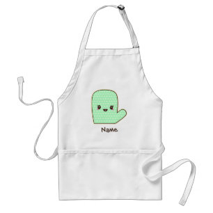 Muntgroene Mop Ovenwant Cartoon Standaard Schort