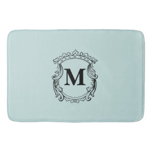 Muntgroene op maat gemaakte monogram wapenschild badmat