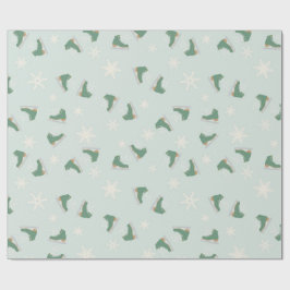 muntgroene schaatsen cadeaupapier