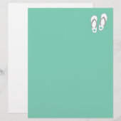 Muntgroene strandslippers huwelijksstationery (Voorkant / Achterkant)
