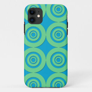 Muntgroene Turquoise Cirkels Modern Patroon iPhone 11 Hoesje