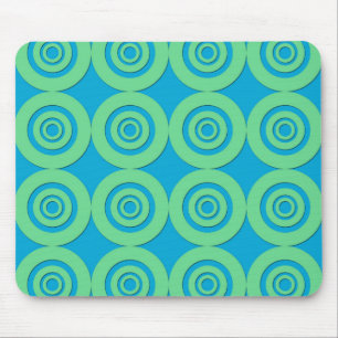 Muntgroene Turquoise Cirkels Modern Patroon Muismat