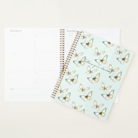 Muntgroene witte vlinders planner (Display)