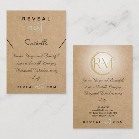 muntsoort onthullen visitekaartje (Voorkant / Achterkant)