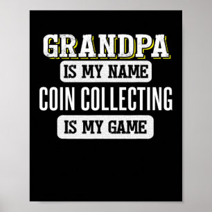 Muntstuk verzamelen Gift Voor Opa Vaders Dag Shirt Poster