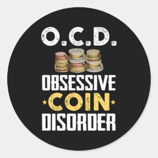 Muntverzamelaar voor munten ronde sticker