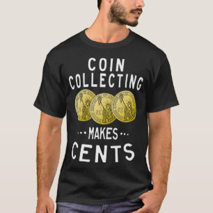 Muntverzamelaar voor muntstukken zorgt ervoor dat t-shirt