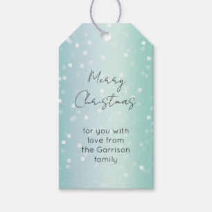 Muntwit Bokeh Stippen Strik Cupcake Kerstmis Cadeaulabel