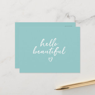 Muntwit Hallo Mooi Inspirerend Hart Briefkaart