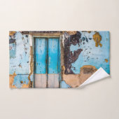 Mur bleu et porte (Serviette à main)