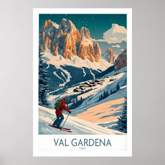 Mur d'art de Val Gardena - Impression de ski - Ita (Devant)