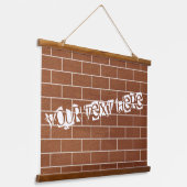 Mur de brique avec tapisserie avec texte personnal (Angulaire)