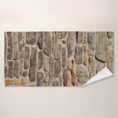 Mur de pierre texture rustique arrière - plan (Serviette de bain)