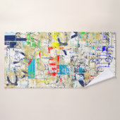 Mur de rue de graffitis. Grunge wallart, rue, dos (Serviette de bain)