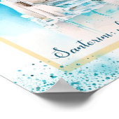 Mur de Santorin. Affiche grecque. Chauffage domest (Coin)