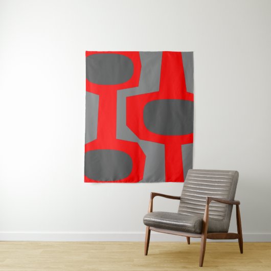 MUR DE TAPISSERIE Moderne DU MILIEU DU SIÈCLE (En situation)