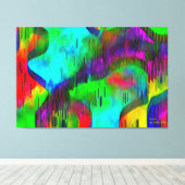 "Mur d'eau" Toile étirée 3 empilée 60" x 40" (Insitu (Plancher de Bois))