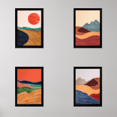 Mur du milieu du siècle paysage Art-Abstrait (Recto)