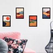 Mur du milieu du siècle paysage Art-Abstrait (Salon)