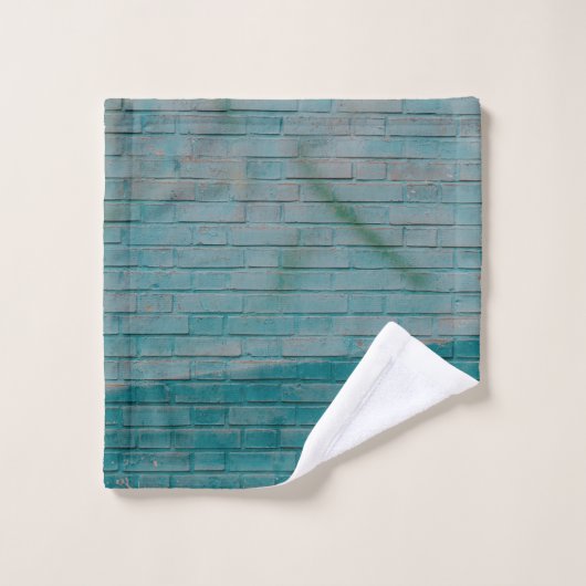 Mur en brique bleue et blanche (Gant de toilette)