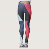Mur en briques rouge noir et gris Leggings d'impre (Devant)