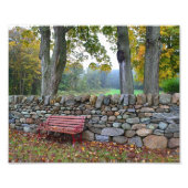 Mur En Pierre En Automne Photo Imprimer (Devant)