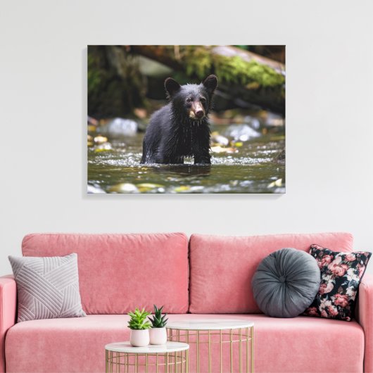 Mur en toile Art-Yellowstone Black Bear Cub (Insitu(Salon))