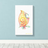 Mur en toile de Chouette Jaune suspendu (Insitu (Plancher de Bois))