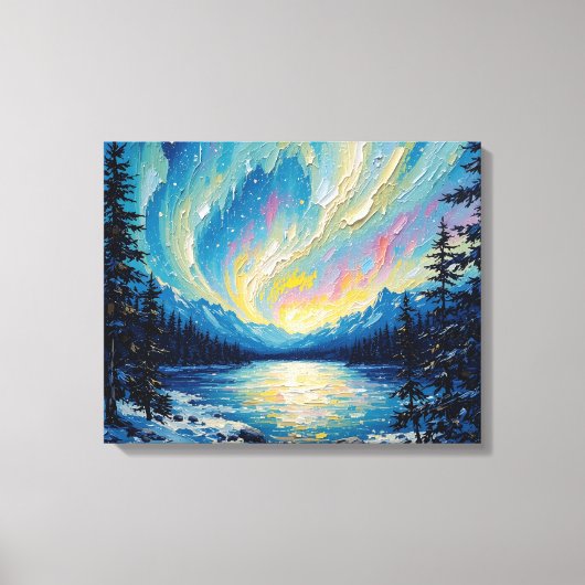 Mur en toile de haute qualité Aurora Borealis (Recto)