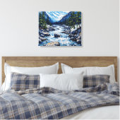 Mur en toile enveloppée de Mountain River Stream P (Insitu(Chambre))