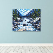 Mur en toile enveloppée de Mountain River Stream P (Insitu (Plancher de Bois))
