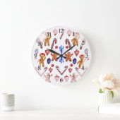 Mur horloge doux Noël (Maison)